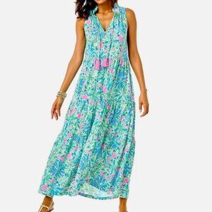Lilly Pulitzer Malone Maxi Dress in Soleil Pink Good Hare Day